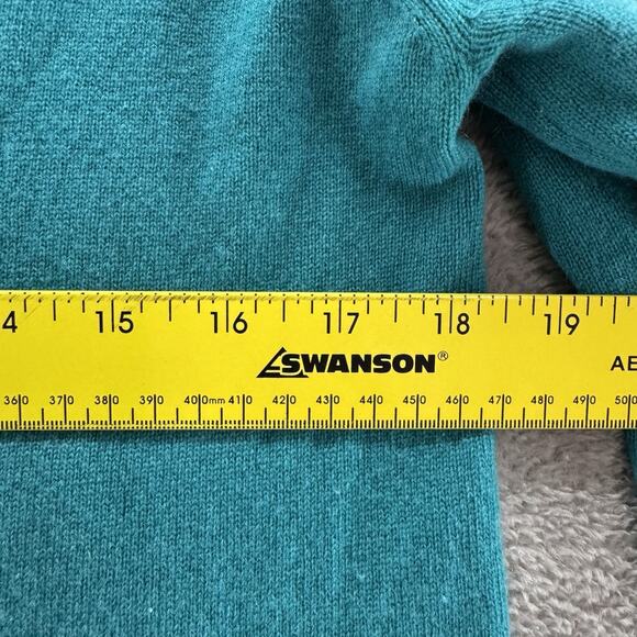 Tyler Boe Sweater Womens S Teal Cashmere Tunic Pullover V-Neck Front Pockets - Picture 7 of 11